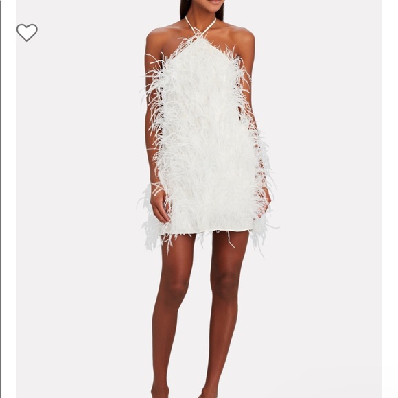 Cult Gaia Valé Ostrich Feather Halter Mini Dress - Picture 8 of 17